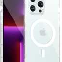 LoeoeL for iPhone 13 Pro Clear Case Rectangle Edge, Magnetic Comaptible with Magsafe Phone Case for Women, Slim Thin Transparent Girly Cute Designer, Trendy Aesthetic Design Silicone Cover