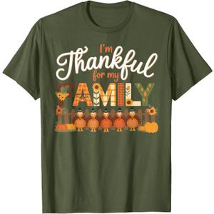Thanksgiving Im Thankful for My Family T-Shirt, Size S