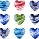 Cheriswelry 20pcs Heart Pearlized Handmade Lampwork Glass Beads Colorful Crystal Love Heart Loose Spacer Beads Charms 20mm for DIY Craft Earirng Bracelet Necklace Jewelry Making Decoration