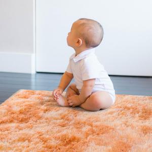 Ultra Soft Shaggy Tie-Dye Rugs, 3x5 Feet Orange Tie-Dyed Rug for Bedroom Kids Room, Fluffy Fuzzy Throw Rug for Nursery Home Decor 3x5 Feet Alfombras para Salas (3'x5' Orange Tie-Dyed)