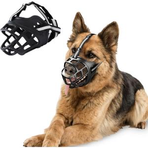 Breathable Basket Dog Muzzle - Adjustable, Prevents Biting/Chewing/Scavenging for Small/Medium/Large Dogs - Panting/Drinking Friendly, Easy Clean for Training (Muzzle 13.8-14.2 in, 66.1 lbs)