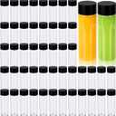 Yinder 50 Pcs Plastic Juice Bottles with Black Lids Sensory Bottles Round Clear Drink Containers Plastic Smoothie Tumble Empty Water Tumble 10 OZ for Storing Juice, Milk, Homemade Beverage (12 oz)