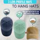 Hula Home 18 Pack Adhesive Hat Hooks for Wall, Perfect Hat Rack for Baseball Caps, Hat Organizer Display for Home Decor, Hat Hangers Holder for Wall, Door, Closet, No Drilling - Patent Pending (Clear)
