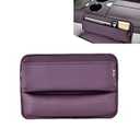 Foelony Leather Car Seat Gap Filler, Waterproof Anti-Slip Side Storage Pouch for Phones Keys Glasses Cards, Universal for Most Cars, SUVs, Trucks (Purple)