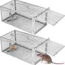2Pack Humane Rat Traps, Live Mouse Rat Cage Traps Catch and Release for Indoor Outdoor, Small Animals Traps, Easy to use,(10.6"x 5.5"x 4.5")
