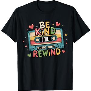 Be Kind Words Don't Rewind Vintage Music Lovers 90's 80's T-Shirt, Size S