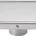 6 Inch Brushed Nickel Square Shower Floor Drain, with Removable Grille Cover Tile Insert Hidden Form, SUS304 Stainless Steel