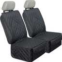 Waterproof Front Seat Cover Dog Car Seat Covers Nonslip and Full Protection with Side Flaps Fits Most Cars, Trucks, SUVs (Black, 2Pack)