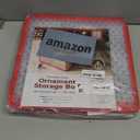 ZOBER Christmas Ornament Storage Box Plastic - Stores 64 3" Ornaments with Individual Trays - Ornament Organizer Storage Box, Durable Christmas Containers Holder - Red