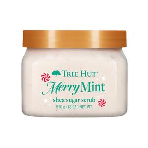 Tree Hut Merry Mint Shea Sugar Scrub, Exfoliating & Hydrating Body Scrub with Shea Butter & Essential Oils, Smooth Skin, For All Skin Types, Vegan, 18 oz