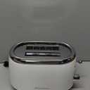Mueller Retro Toaster 2 Slice with 7 Browning Levels and 3 Functions: Reheat, Defrost & Cancel, Stainless Steel Features, Removable Crumb Tray, Under Base Cord Storage, White