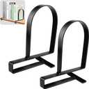 Book Ends for Shelves: Black Metal Book Ends, Heavy Duty Bookend Supports for Shelves, Non-Skid Book Organizer for Home Office School Supplies, Pack of 1 