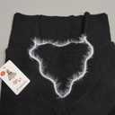 Women’s V Neck Sweater with Lace Trim, Long Sleeve Soft Knit Pullover Top Casual Fall Winter Outfits M