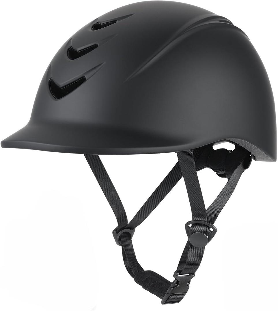 Horse Riding Helmet for Adults Adjustable Equestrian Helmet with Ventilation for Men & Women - Lightweight Safety Headgear for Outdoor Riding (Fits 22"-24" / 56-61cm)