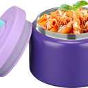 PIQUEBAR 8oz Kids Thermo for Hot Food,Small Lunch Thermo Food Container Stainless Steel,Easy Open Wide Mouth Thermo for Hot Cold Food for Preschool Travel (Dark Purple)