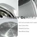 2 PCS Stainless Steel Colander, 3.5 QT 18/8 Stainless Steel Strainer, Colander for Kitchen Made of SUS304 Stainless Steel with Handle for Veggie Fruit Rice Pasta, Easy to Clean