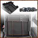 Muslogy Center Console Organizer For 2023-2026 Ford F250 F350 F450 Super Duty Accessories Custom Fit Storage Box Divider(Fit with OEM Tray), Fits Bucket Seats Only, Not for Work Surface Console(Brown)