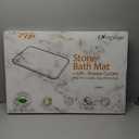 Natural Stone Bath Mats for Bathroom, Non Slip - Quick Drying Stone Bath Mat, Diatomaceous Earth Shower Mat, Easy to Clean Bath Stone Mat for Bathroom Floor (White Line)