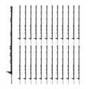 25Pcs Electric Fence Posts, 4FT/122CM Garden Fence Post Portable Temporary Electric Fences Plastic Fence Posts Ideal for Paddock Fencing Grazing Livestock Control Horse Cattle Sheep (Black) (48IN)