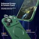 Ankofave Magnetic for iPhone 17 Pro Max Case, with Camera Lens Protector, Compatible with Magnetic, Slim Shockproof Bumper Soft Silicone Metallic Luster Phone Case for iPhone 17 Pro Max, Green