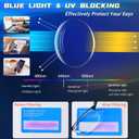 3 Pack Blue Light Blocking Reading Glasses for Men, Stylish Half Frame Metal Computer Readers, Lightweight Spring Hinge Eyeglasses Anti Eyestrain/Glare/UV (Mix Color, Black+Grey+Brown, 1.0)