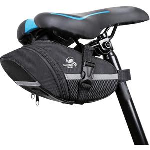Bike Seat Bag - Bicycle Saddle Bag Under Seat Cycling Accessories Storage Pouch Wedge Pack for Mountain & Road Bike - Black