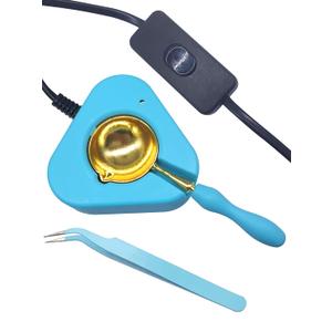 Wax Seal Warmer Wax Seal Kit with Spoon and Tweezers, Great Tool for Melting Sealing Beads (Electric Wax Seal Warmer)