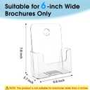 MaxGear Acrylic Brochure Holder 6 x 8 inch, Display Stand Plastic Clear Flyer Holders for 5.5 x 8.5 inch, 5 x 7 inch Menu, Literature, Trifold Pamphlet, Magazine, Countertop or Wall Mount, 6 Pack