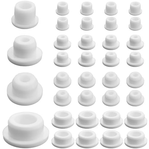 32 PCS Bathtub Jet Covers Silicone Hole Plug Waterproof Tube Plugs White 4 Sizes Bathtub Plug Fit for 12mm 14mm 16mm 22-23mm Bathtub Hole