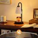 Innqoo Black Crystal Candle Warmer Lamp with Timer, Dimmable Candle Warmer for Jar Candles, Height Adjustable Wax Melts Warmer, Birthday Gifts for Women Mom, House Warming Gifts New Home Decor