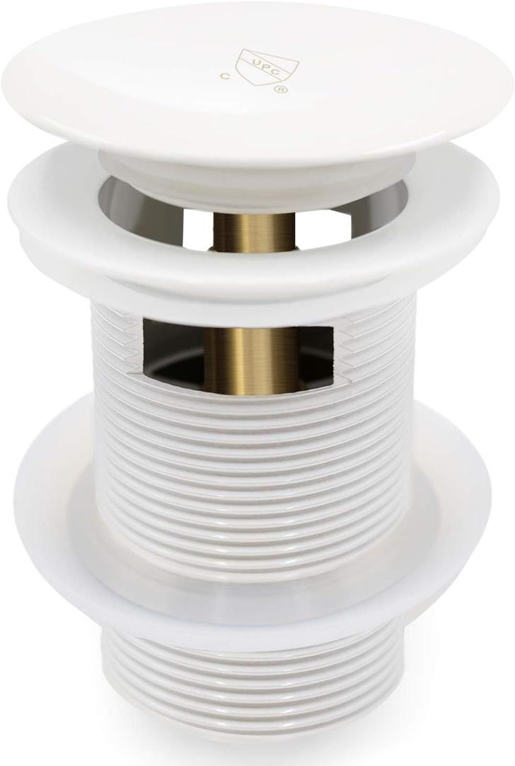 FerdY Pop-up Drain for Freestanding Bathtub, White Finish, cUPC Certification, Freestanding Bathtub Drain Stopper