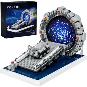 SG Mirror Building Blocks Toy, SG Star Tunnel Ring Model with Battle Vehicle, Compatible with Lego Space Gate Sci-Fi Movie Replica, Gifts for Sci-Fi Movie Lovers, Boys and Girls 6+ (722Pcs)