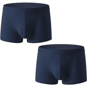 Boxer Briefs Men 2 Pack Men's Underwear Mid Waist Cotton Comfortable Solid Color Boxer Pants Size M