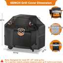 Grill Cover, Universal 65" BBQ Grill Cover for Outdoor Grill, Waterproof, Weather Resistant, Fade Resistant Gas Grill Cover with Adjustable Double Straps for Weber, Char-Broil, Nexgrill, etc