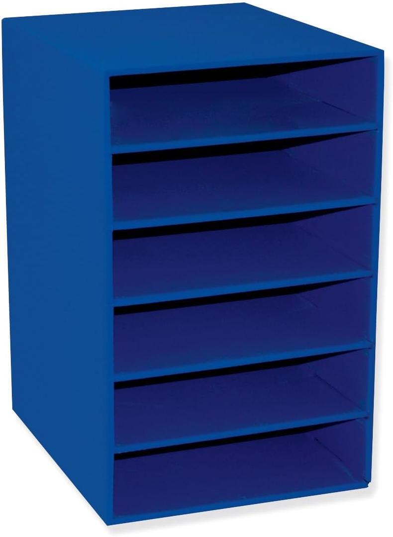 Pacon 001312 6-Shelf Organizer, 13-1/2-Inch x12-Inch x17-3/4-Inch, Blue