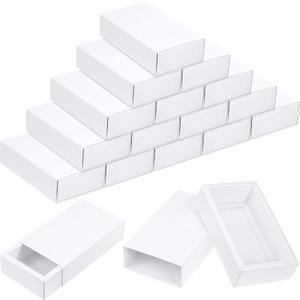 Zonon 30 Pieces Kraft Paper Drawer Box, Mini Crafts Cardboard Gift Boxes for Business and Soap Jewelry Candy Wedding Party Favors Present Packaging Organizer (White)