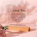 Gifts for Boyfriend Girlfriend, I Love You Acrylic Plaque Gifts for Him Her, Wedding Anniversary Birthday Gift for Men Women, Christmas Valentines Romantic Gift for Husband Wife
