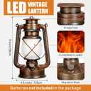 Retisee Vintage LED Lantern Battery Powered Camping Lamp Indoor Outdoor Hanging Lantern Flickering Fire Lamps with Remote Control for Patio Yard Door Front Decor(6 Pcs)