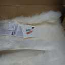 Square Fur 4 Pack Chair Cover Genuine Sheepskin Seat Pad Luxurious Soft for Dining Chairs Fur Seat Cushion for Car Seat Cushions Office Desks Chairs Pads(18x18 Inch,Cream White)