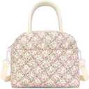 SEEGU Lunch Box for Women, Cute Pink Floral Insulated Cooler Lunch Bag