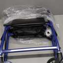 Medline Rollator Walker with Seat, Steel Rolling Walker with 6-inch Wheels Supports up to 350 lbs, Medical Walker, Blue
