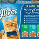 9Lives Pat Favorites Wet Cat Food Variety Pack, 5.5 Ounce (Pack of 12) (EXP 03/10/27)