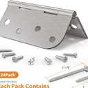 24 Pack Brushed Nickel Door Hinges, 4 Inch Heavy Duty Hinges with 5/8" Radius & Square Corners, Satin Finish, Removable Pin, Quiet for Interior & Exterior Doors