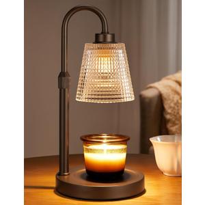 Innqoo Brown Candle Warmer Lamp with Timer, Dimmable Candle Warmer for Jar Candles, Height Adjustable Wax Melts Warmer, Birthday Gifts for Women Mom, House Warming Gifts New Home Decor