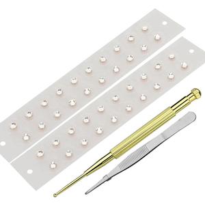 Ear Seeds Acupuncture Kit - Relaxation, Easy Application, and Excellent Durability to Support Your Beauty Transparent diamonds-40 Pcs