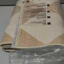 Beeiva Checkered Print Carpet Runners for Hallway 6ft, Beige Ultra Thin Washable Kitchen Runner Rug Non Slip, Moroccan Plaid Checkerboard Decor Faux Wool 2x6 Rug for Bedroom Bathroom Entryway