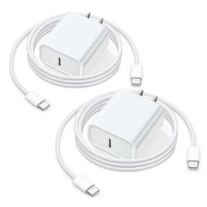 2Pack 6FT 20W Fast Charger for Samsung Galaxy Tab S10+ Plus S10, S9, S8, S7, FE S6, S5e, Tab A7, A9+ Plus, A9 A8, A10.1 Tablet Galaxy A14 A15 A16 5G A36 A42 A03S, Airpods 4th, iPhone 16E 16 15 Cable (White)