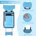 Threlaco 5 Pcs Crutch Padding and Bag for Armpits and Hand Grips, Soft Milk Fiber Crutch Pad Crutches Cushion Cover Accessories Sets for Underarm Armpits Handles(Blue)