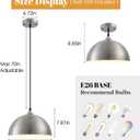 Brushed Nickel Pendant Light Kitchen Island 3 Pack, 11.8" Farmhouse Pendant Lights,Dome Pendant Light for Bedroom Dining Room Sink Hallway Foyer Barn Cafe