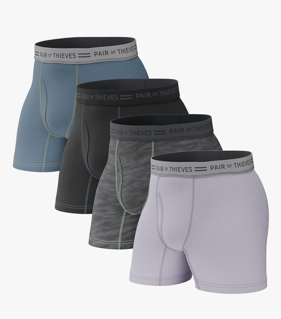 Pair of Thieves Soft Cotton Boxer Briefs for Men Pack (4 & 8 Pack) - Tagless Mens Underwear for All-Day Comfort and Support Size L